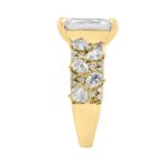 Luxury 14K Yellow Gold Diamond Ring 6 1/4Ct Radiant Center Stone With Pear & Round Diamonds, Women Fashion Engagement Ring (Color F-G -Clarity Vs1/Vs2 - Image 3