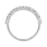 Elegant 14K White Gold 1 3/4Ct Lab Grown Diamond Fashion Ring Alternating Round & Pear Stones, Women Fashion Jewelry (Color F-G -Clarity Vs1/Vs2) - Image 2