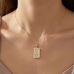 LADIES PENDANT 0.20CT ROUND DIAMOND 10K YELLOW GOLD - Image 4