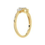 LADIES RING 0.15CT ROUND/BAGUETTE DIAMOND 10K YELLOW GOLD - Image 4