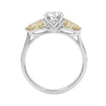 14K WHITE GOLD 2 1/2CT OVAL/YELLOW PEAR DIAMOND LADIES RING (CENTER STONE OVAL DIAMOND 1 1/2CT) - Image 2