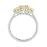 14K WHITE GOLD 2 1/2CT YELLOW RADIANT DIAMOND LADIES RING (CENTER STONE YELLOW RADIANT DIAMOND 1 1/2CT) - Image 2