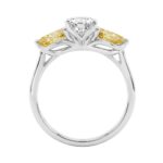 14K WHITE GOLD 2 1/4CT YELLOW PEAR DIAMOND LADIES RING (CENTER STONE PEAR DIAMOND 1 1/5CT) - Image 2