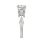 LADIES RING 3 3/4CT ROUND/PEAR/OVAL DIAMOND 14K WHITE GOLD (CENTER STONE OVAL DIAMOND 3.00CT) - Image 4