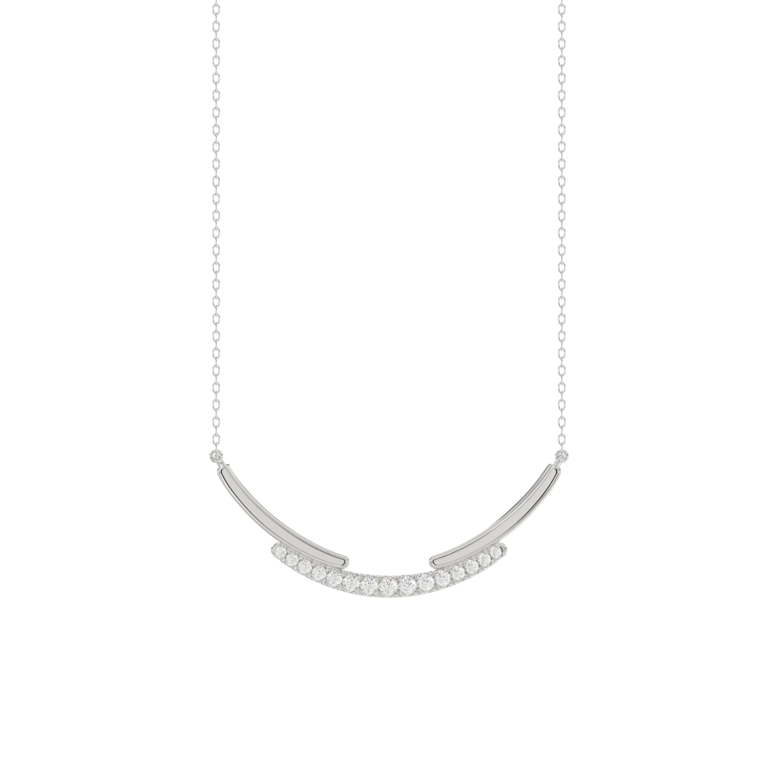 LADIES NECKLACE 0.25CT ROUND DIAMOND 14K WHITE GOLD 1 LADIES NECKLACE 0.25CT ROUND DIAMOND 14K WHITE GOLD - Image 1