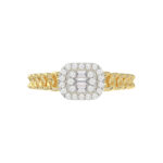 LADIES RING 0.20CT ROUND/BAGUETTE DIAMOND 10K YELLOW GOLD - Image 5