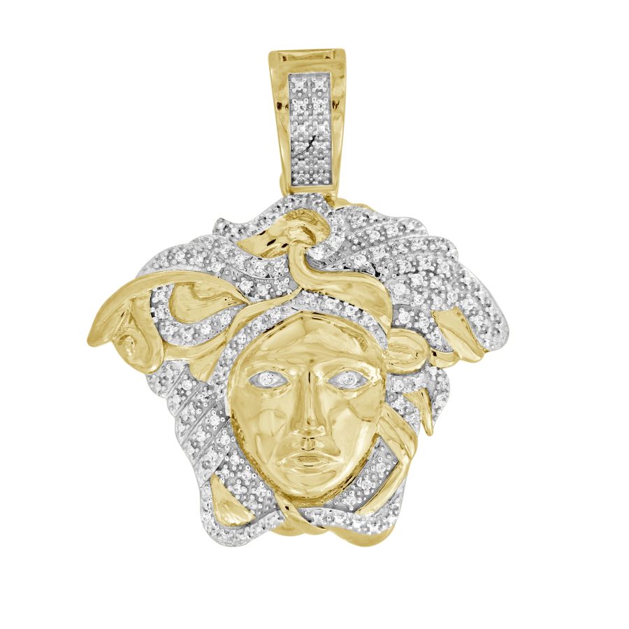 MEN'S CHARM 0.16CT ROUND DIAMOND 10K YELLOW GOLD 1 MEN'S CHARM 0.16CT ROUND DIAMOND 10K YELLOW GOLD - Image 1