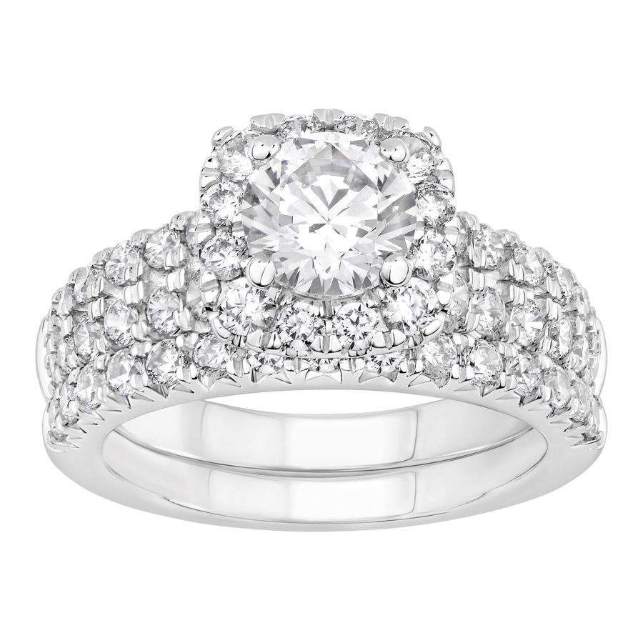 LADIES BRIDAL SET 2.35CT ROUND DIAMOND 14K WHITE GOLD (SI QUALITY) (CENTER STONE 1.00CT ROUND DIAMOND) 1 LADIES BRIDAL SET 2.35CT ROUND DIAMOND 14K WHITE GOLD (SI QUALITY) (CENTER STONE 1.00CT ROUND DIAMOND) - Image 1