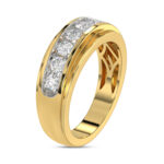 MEN'S BAND 1.00CT ROUND DIAMOND 10K YELLOW GOLD - Image 3