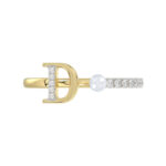 LADIES RING 0.10CT ROUND/PEARL DIAMOND 10K YELLOW GOLD - Image 5