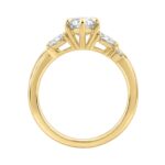 14K Yellow Gold 3 1/2Ct Lab-Grown Diamond Engagement Ring For Women 3Ct Marquise Center With Round Side Stones, Elegant Fashion Bridal Ring (Color F-G - Image 2