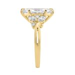 14K Yellow Gold 3 1/2Ct Lab-Grown Diamond Engagement Ring For Women 3Ct Marquise Center With Round Side Stones, Elegant Fashion Bridal Ring (Color F-G - Image 3