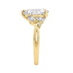 14K Yellow Gold 3 1/2Ct Lab-Grown Diamond Engagement Ring For Women 3Ct Pear Center With Marquise & Round Side Stones, Elegant Bridal Ring (Color F-G - Image 3