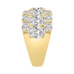 14K Yellow Gold 5 1/3Ct Oval Diamond Cluster Ring For Women Luxury Statement Fashion Ring (Color F-G -Clarity Vs1/Vs2) - Image 3