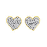 LADIES EARRINGS 0.20CT ROUND DIAMOND 10K YELLOW GOLD