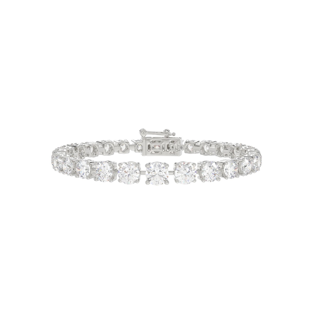 LADIES BRACELET 6 1/2CT ROUND DIAMOND 14K WHITE GOLD 1 LADIES BRACELET 6 1/2CT ROUND DIAMOND 14K WHITE GOLD - Image 1
