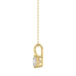 LADIES SOLITAIRE PENDANT WITH CHAIN 1CT PRINCESS DIAMOND 14K YELLOW GOLD - Image 2