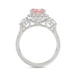 14K WHITE GOLD 4 1/4CT ROUND/RADIANT/TRAPEZOID DIAMOND LADIES RING (CENTER STONE PINK RADIANT DIAMOND 3.00CT) - Image 5