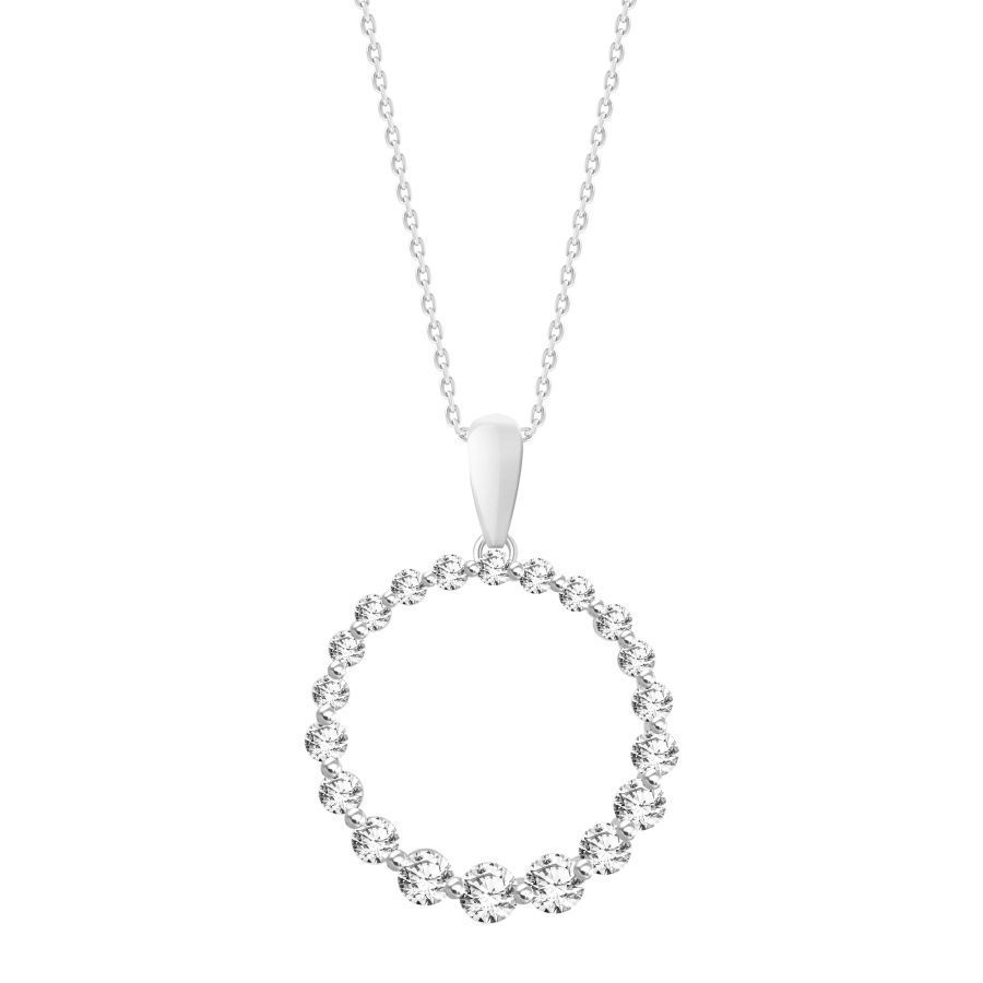 LADIES PENDANT WITH CHAIN 0.50CT ROUND DIAMOND 10K WHITE GOLD 1 LADIES PENDANT WITH CHAIN 0.50CT ROUND DIAMOND 10K WHITE GOLD - Image 1