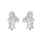 14K WHITE GOLD 1 1/2CT ROUND/MARQUISE/PEAR/HEXAGON STEP CUT LADIES EARRINGS