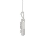 14K WHITE GOLD 1 1/4CT ROUND/KITE STEP CUT DIAMOND LADIES PENDANT - Image 2