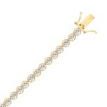 14K YELLOW GOLD 9.00CT ROUND DIAMOND LADIES BRACELET - Image 3
