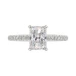 14K WHITE GOLD 1 3/4CT ROUND/RADIANT DIAMOND LADIES RING (CENTER STONE RADIANT DIAMOND 1 1/2CT) - Image 5