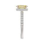 14K WHITE GOLD 2 1/2CT ROUND/OVAL DIAMOND LADIES RING (CENTER STONE YELLOW OVAL DIAMOND 2CT) - Image 4