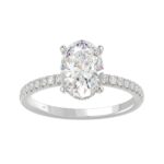 14K WHITE GOLD 2 1/5CT ROUND/OVAL DIAMOND LADIES RING (CENTER STONE OVAL DIAMOND 2CT)