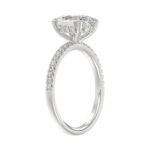 14K WHITE GOLD 2 1/5CT ROUND/OVAL DIAMOND LADIES RING (CENTER STONE OVAL DIAMOND 2CT) - Image 3