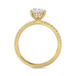 14K YELLOW GOLD 1 3/4CT ROUND/PEAR DIAMOND LADIES RING (CENTER STONE PEAR DIAMOND 1 1/2CT) - Image 2