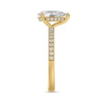 14K YELLOW GOLD 1 3/4CT ROUND/PEAR DIAMOND LADIES RING (CENTER STONE PEAR DIAMOND 1 1/2CT) - Image 4