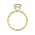 14K YELLOW GOLD 2 1/4CT ROUND/CUSHION DIAMOND LADIES RING (CENTER STONE CUSHION DIAMOND 2CT) - Image 2