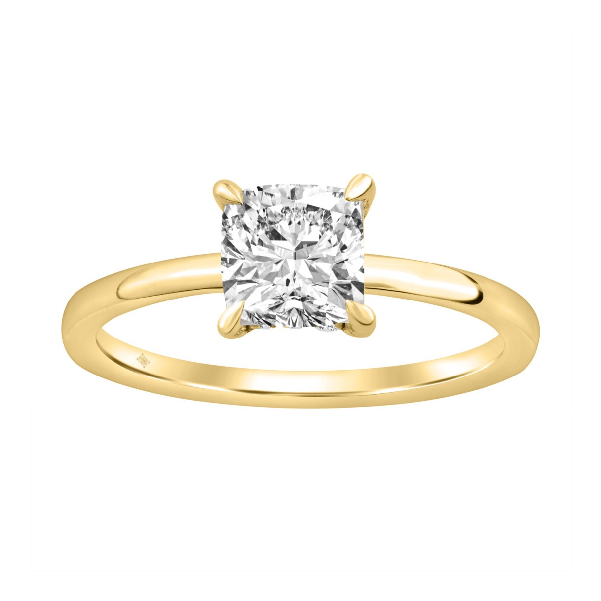 14K YELLOW GOLD 2.00CT ROUND/CUSHION DIAMOND LADIES RING (CENTER STONE CUSHION DIAMOND 2CT) 1 14K YELLOW GOLD 2.00CT ROUND/CUSHION DIAMOND LADIES RING (CENTER STONE CUSHION DIAMOND 2CT) - Image 1