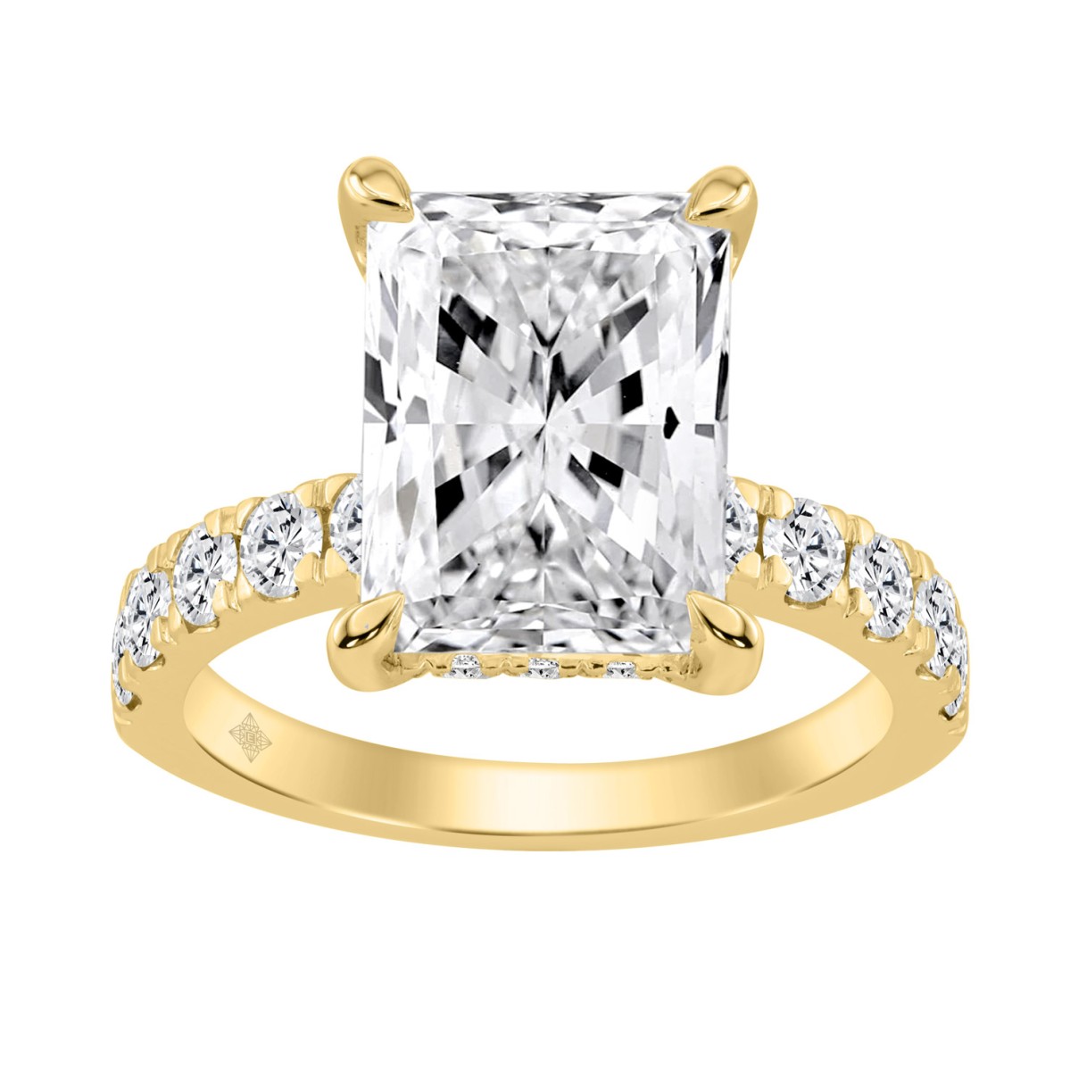 14K YELLOW GOLD 6.00CT ROUND/RADIANT DIAMOND LADIES RING (CENTER STONE RADIANT DIAMOND 5CT) 1 14K YELLOW GOLD 6.00CT ROUND/RADIANT DIAMOND LADIES RING (CENTER STONE RADIANT DIAMOND 5CT) - Image 1