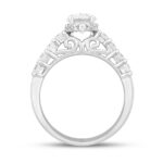 LADIES RING 2 1/4CT ROUND/PRINCESS/OVAL DIAMOND 14K WHITE GOLD (CENTER STONE OVAL DIAMOND 1 1/4CT ) - Image 2