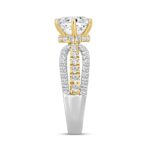 LADIES RING 2 3/4 CT ROUND DIAMOND 14K WHITE/YELLOW GOLD (CENTER STONE ROUND DIAMOND 2CT ) - Image 3