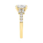 Elegant 14K Yellow Gold Multi Shape Diamond Ladies Ring 2 3/4Ct Oval Marquise Round Bridal Engagement Ring 2Ct Oval Center Stone (Color F-G -Clarity V - Image 3