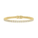 LADIES BRACELET 5CT ROUND DIAMOND 14K YELLOW GOLD