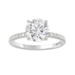 14K WHITE GOLD 2 1/4CT ROUND DIAMOND LADIES RING (CENTER STONE ROUND DIAMOND 2CT)