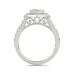 14K WHITE GOLD 2 1/4CT ROUND/BAGUETTE/HEXAGON DIAMOND LADIES RING - Image 2