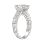 14K WHITE GOLD 3 1/4CT ROUND/HEXAGON DIAMOND LADIES RING (CENTER STONE HEXAGON STEP CUT DIAMOND 3CT - Image 3