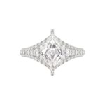 14K WHITE GOLD 3 3/4CT ROUND/PRINCESS DIAMOND LADIES RING - Image 5