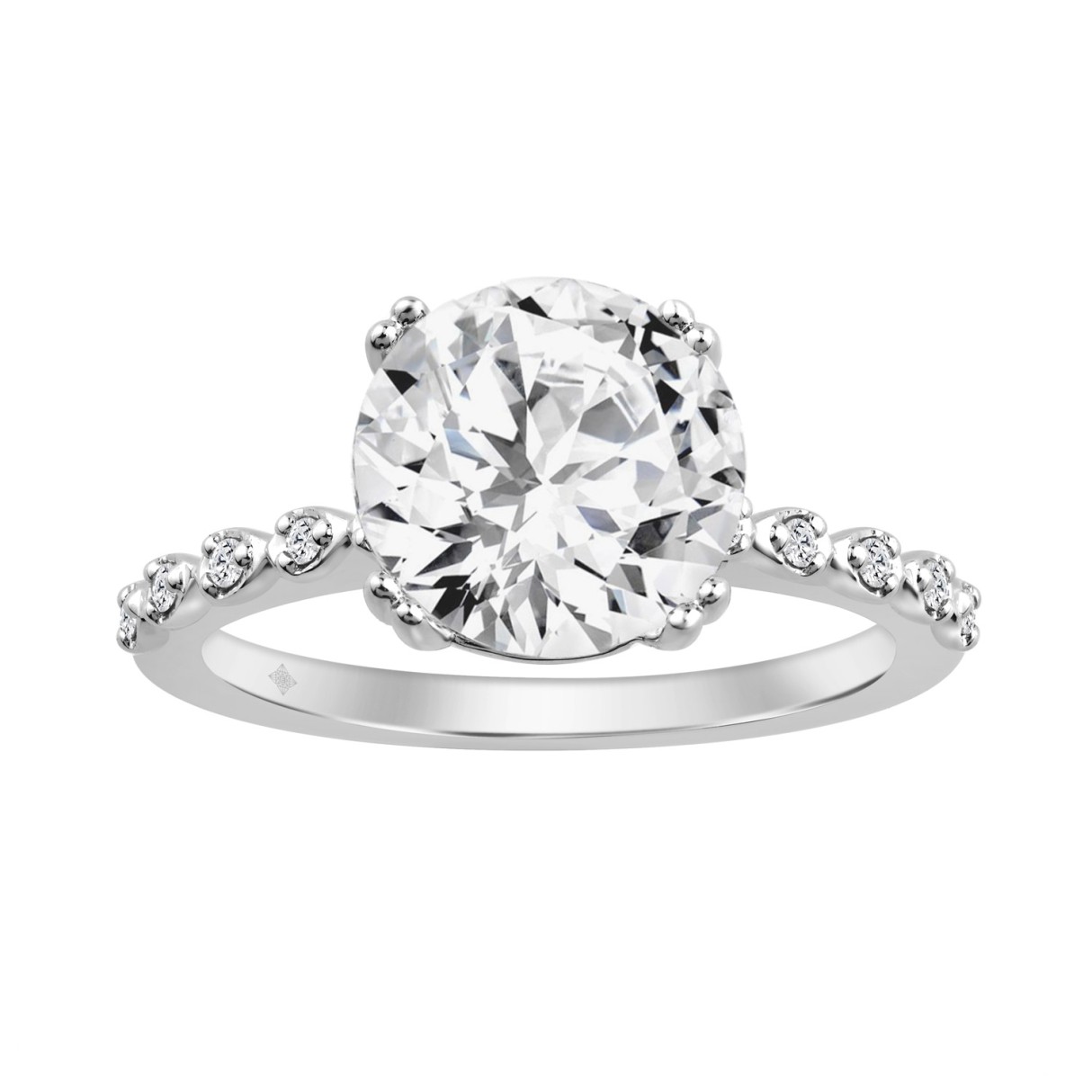 14K WHITE GOLD 3.00CT ROUND DIAMOND LADIES RING (CENTER STONE ROUND DIAMOND 3CT) 1 14K WHITE GOLD 3.00CT ROUND DIAMOND LADIES RING (CENTER STONE ROUND DIAMOND 3CT) - Image 1