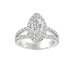 14K WHITE GOLD 3.00CT ROUND/MARQUISE DIAMOND LADIES RING (CENTER STONE MARQUISE DIAMOND 2CT)