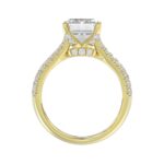 14K YELLOW GOLD 1 1/4CT ROUND/BAGUETTE/RADIANT DIAMOND LADIES RING (CENTER STONE RADIANT DIAMOND 4CT) - Image 2