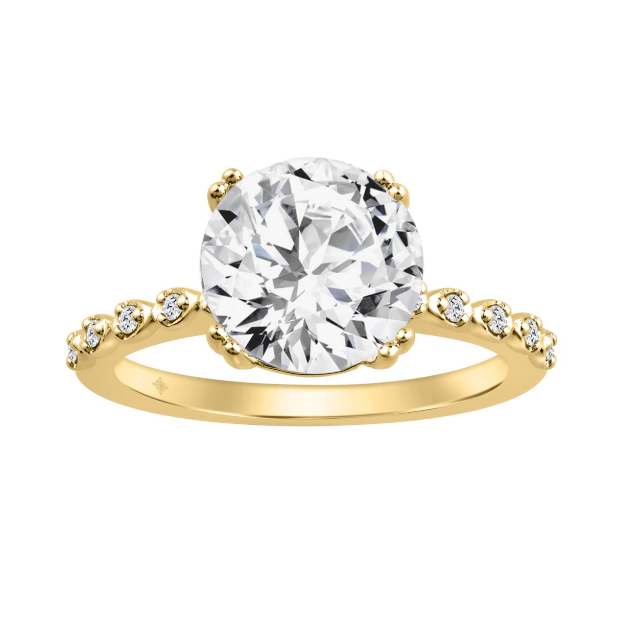 14K YELLOW GOLD 3.00CT ROUND DIAMOND LADIES RING (CENTER STONE ROUND DIAMOND 3CT) 1 14K YELLOW GOLD 3.00CT ROUND DIAMOND LADIES RING (CENTER STONE ROUND DIAMOND 3CT) - Image 1