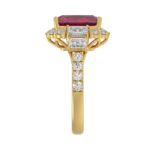 14K YELLOW GOLD 4 1/2CT ROUND/EMERALD DIAMOND LADIES RING (CENTER STONE RUBY EMERALD DIAMOND 3CT) - Image 3