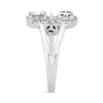 LADIES RING 1CT ROUND/PEAR/EMERALD DIAMOND 14K WHITE GOLD - Image 3