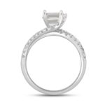 LADIES RING 2CT ROUND/EMERALD DIAMOND 14K WHITE GOLD (CENTER STONE EMERALD DIAMOND 1 1/2CT ) - Image 2